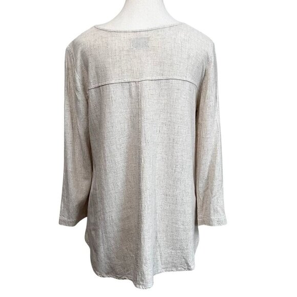 AMANDA MOSS NEALA LINEN BLEND TUNIC TOP IN OATMEAL CREAM - XS - Picture 4 of 11